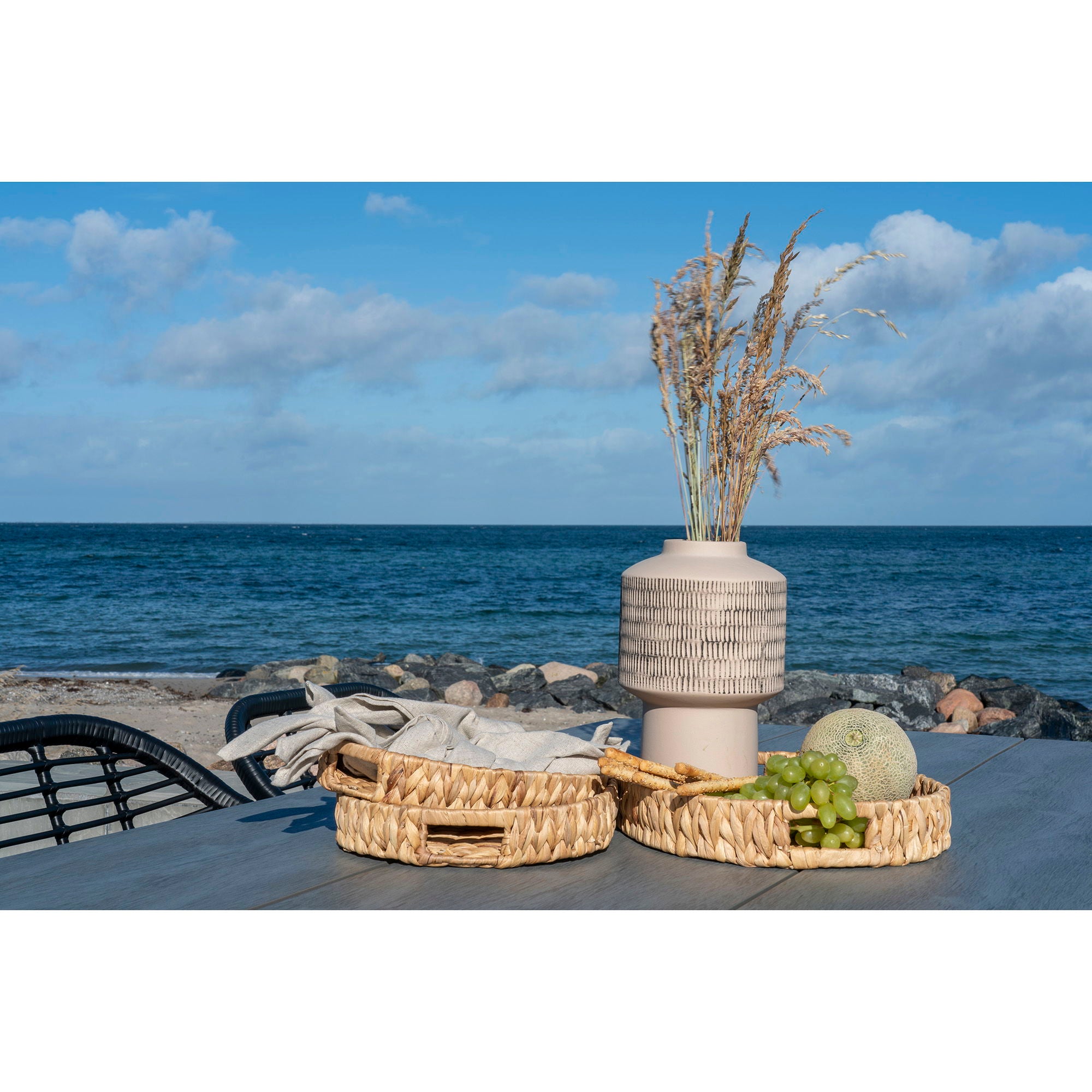 Estoril – Tablett-Set aus Wasserhyazinthe, natur, 3-teilig